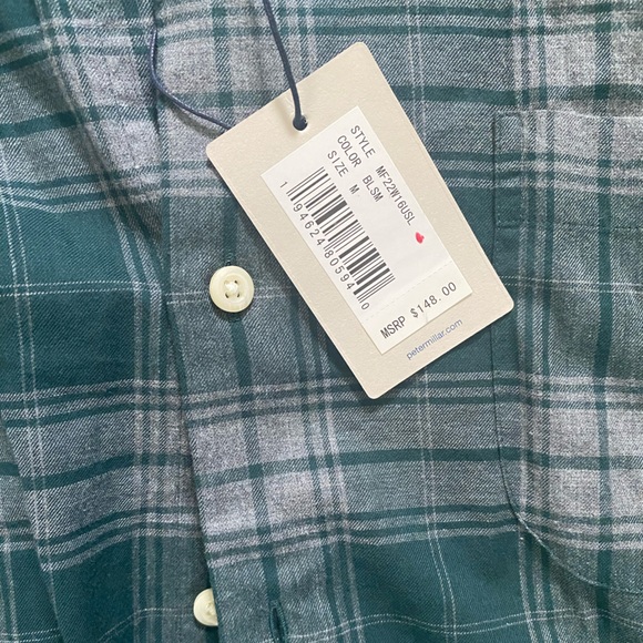 Peter Millar plaid autumn soft button down NWT size M - Picture 3 of 3